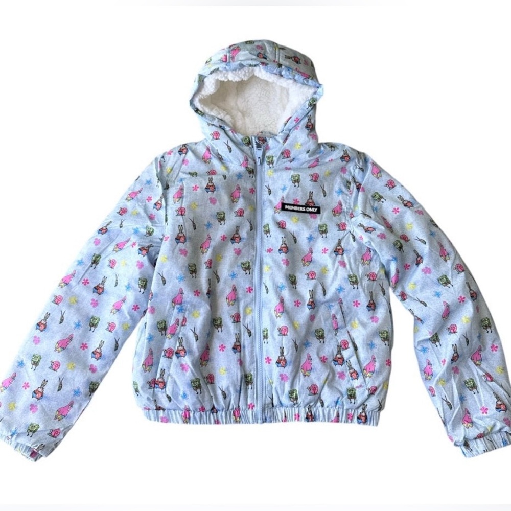 Members Only X Nickelodeon SpongeBob SquarePants winter jacket. Juniors medium